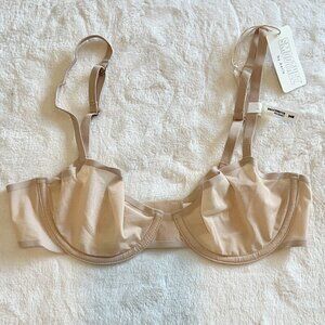 NWT Smoothez by Aerie Nude/Cream Mesh Unlined Balconette Bra - 34B